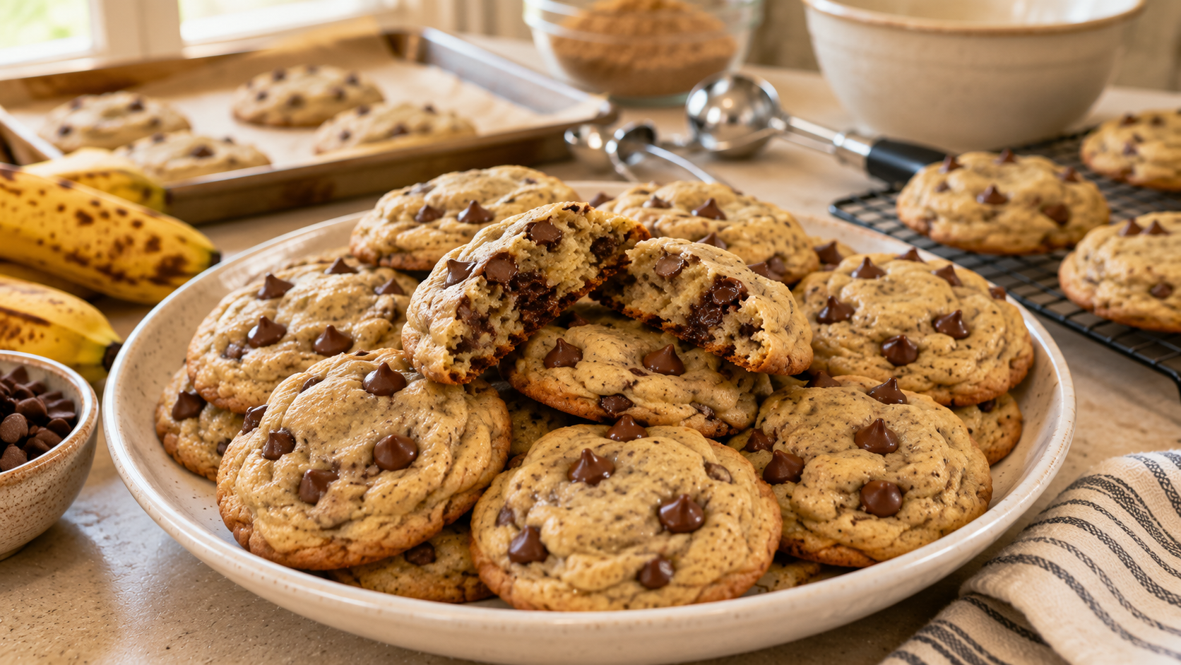 Banana Bread Chocolate Chip Cookies