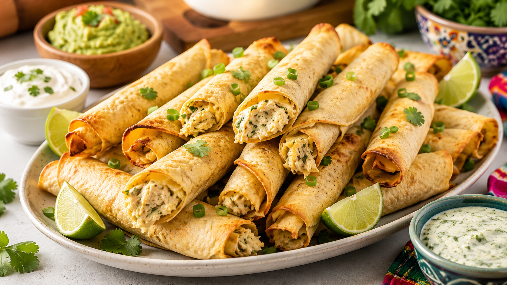 Baked Creamy Chicken Taquitos