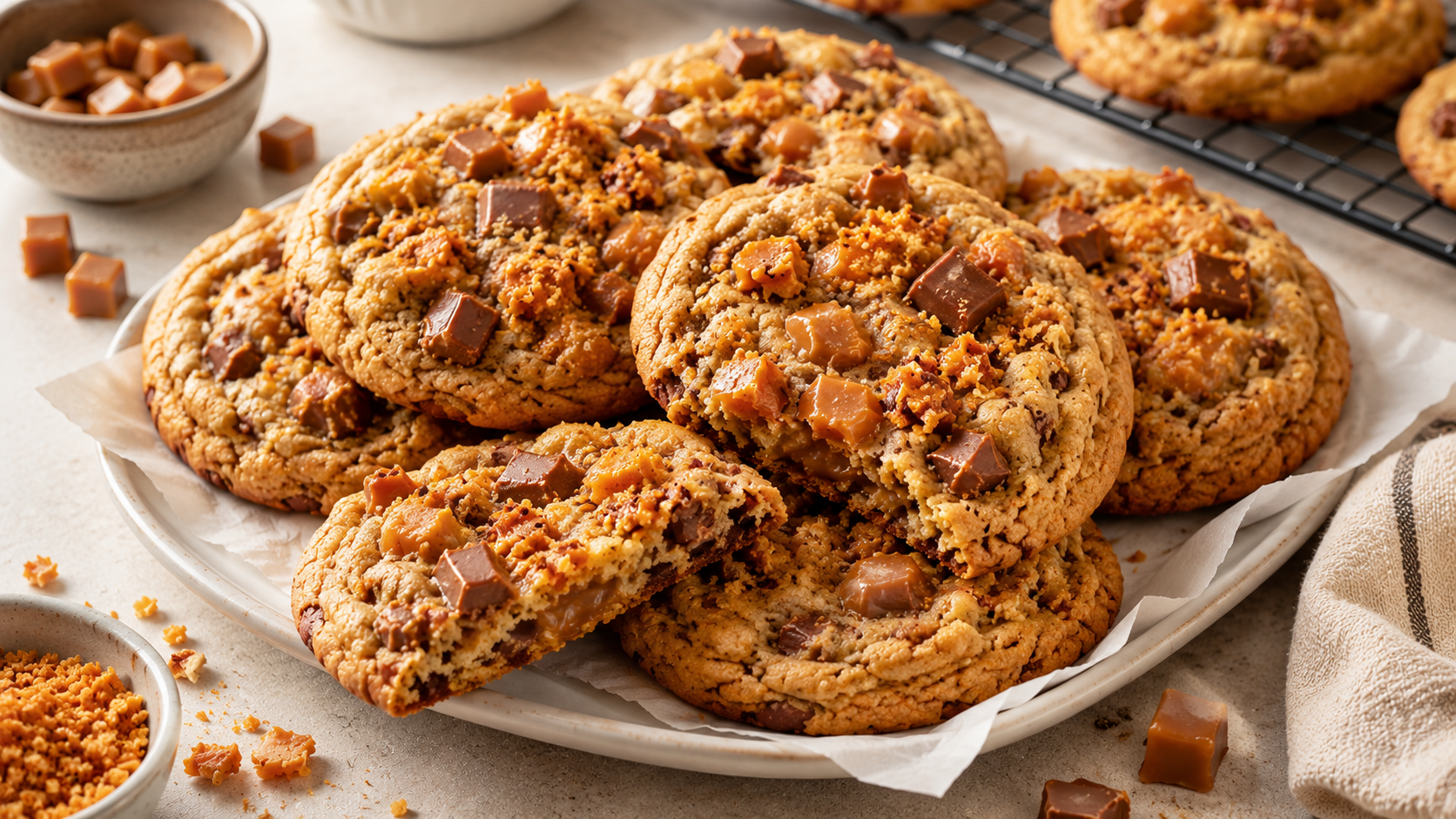 Butterfinger Caramel Crunch Cookies