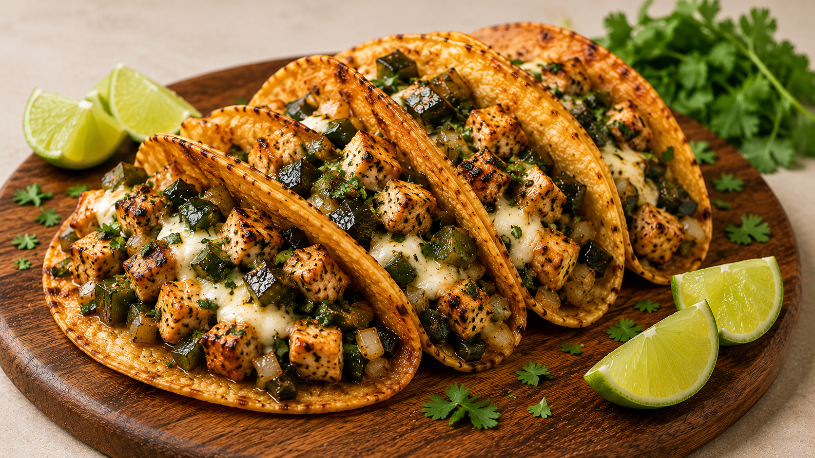 Crispy Chicken and Poblano Tacos