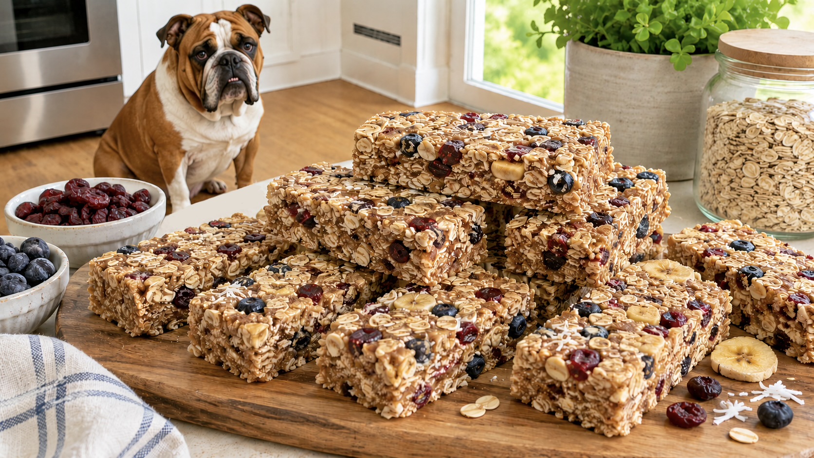 No-Bake Trail Mix Bars for Dogs