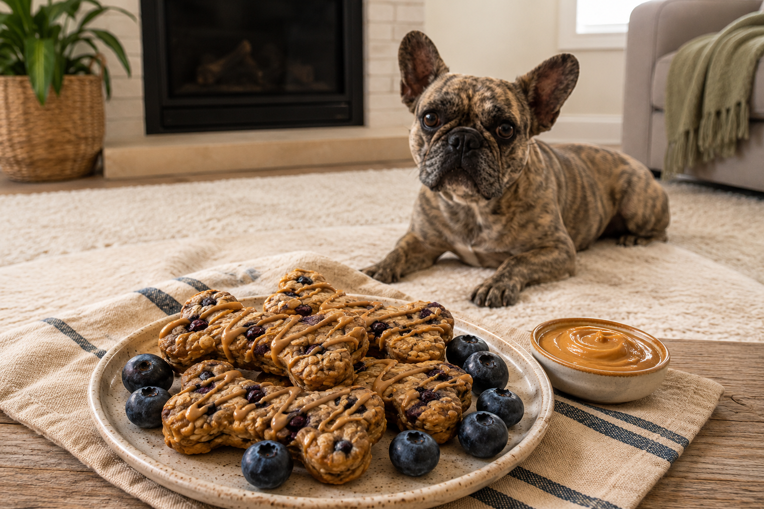 Peanut Butter & Blueberry Dog Treats