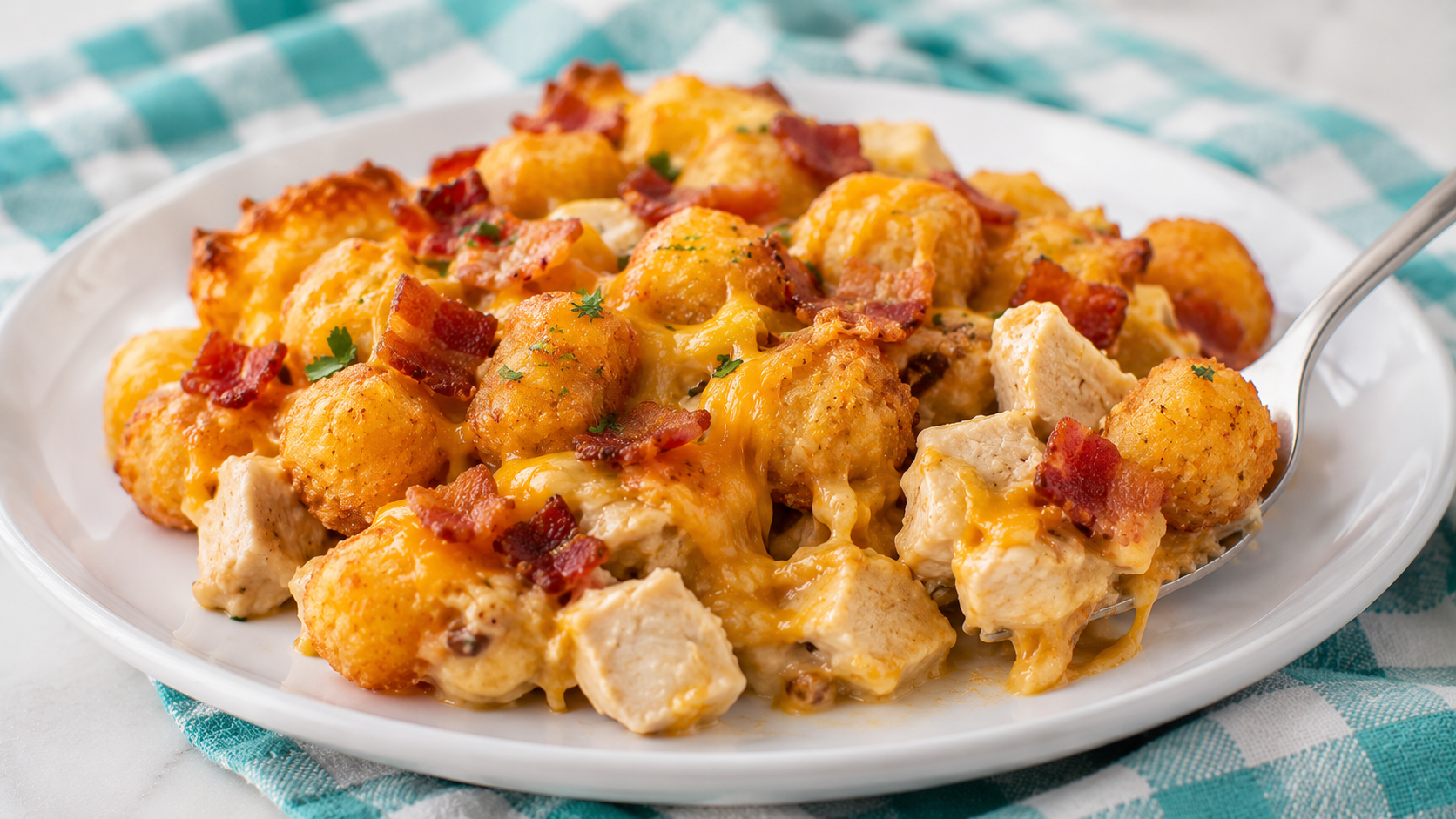 Cheesy Chicken Tater Tot Casserole